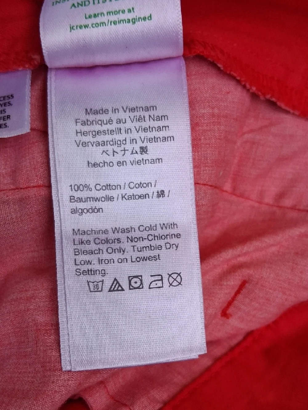 J. Crew Straight Leg Jeans in Red
